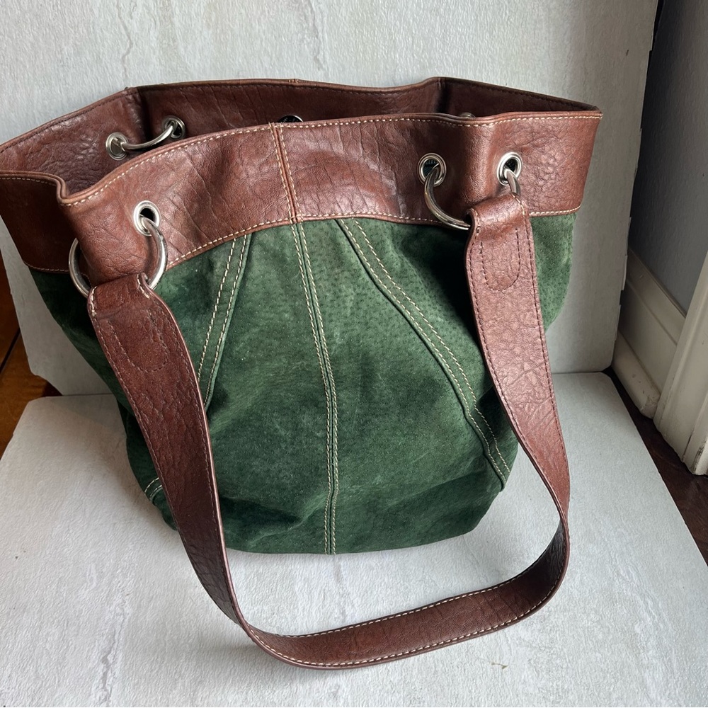 Pelle Studio Green Brown Leather Tote bag Purse